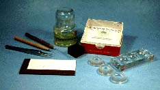 photo of materials used in slide making