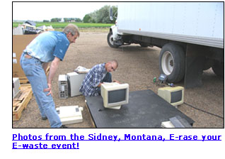 Link to photos from the Sidney, Montana, E-rase your E-waste event!