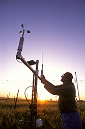 The FACE team leader adjusts wind sensors. Click here for full photo caption.