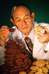 Chemist prepares to sample baked goods made with Z-trim.