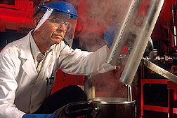 Fantesk co-inventor using a stream jet-cooking process: Click here for full photo caption.