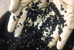 Closeup of polymer gel pellets: Click here for full photo caption.