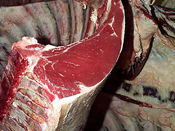 Meat from cattle with a medium lean-to-fat ratio: Click here for full photo caption.