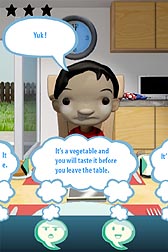 "Kiddio," an appealing character who doesn't like vegetables, stars in a fun, science-based video game that helps parents learn some of the best approaches for getting their preschool kids to eat more veggies: Click here for full photo caption.