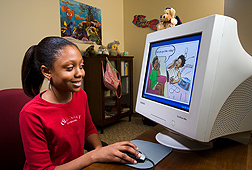The “Food, Fun, and Fitness Internet Program for Girls” uses lively, educational comic strips geared toward 8- to 10-year-old African-American girls to promote better food choices and physical activity: Click here for photo caption.