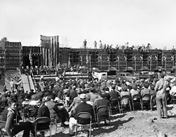The cornerstone-laying ceremony, October 27, 1939, for the Western Regional Research Center (WRRC), in Albany, California: Click here for full photo caption.