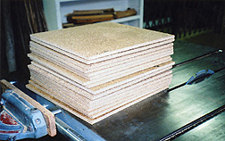 ARS and collaborators developed this biomass pressboard, made from a blend of cotton burr and pine fibers, for use as building material: Click here for photo caption.