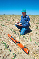 Agricultural engineer collects electromagnetic conductivity data. Click here for full photo caption.