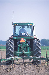 Farm manager deep-chisels a field: Click here for full photo caption.