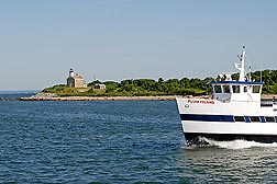 The MS Plum Island makes the crossing between New York's Orient Point and Plum Island several times a day, carrying passengers and cargo as part of normal Plum Island Animal Disease Center operations: Click here for full photo caption.