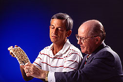Microbiologist Alan Lax (left) and SRRC director Patrick Jordan.