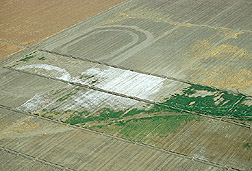 Aerial view of fields in central California: Click here for full photo caption.