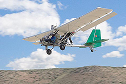 During a 2008 aerial survey of streamside vegetation in Nevada, Joe Nance of Cloud Street Aerial Services, Fort Collins, Colorado, flies a light sport plane at about 300 feet while using a remote-sensing package developed by ARS: Click here for photo caption.