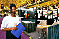 Diana Tucker promotes products and technologies developed at ARS' Eastern Regional Research Center.