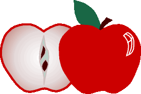 red apple sliced