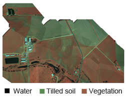 Photo: Mosaic of color infrared aerial photos showing extent of vegetative cover.