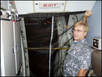 Dr. Dave Carlson at the aircraft exit