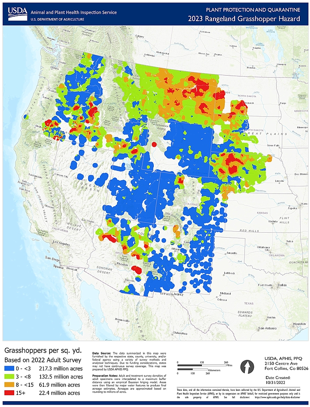 Outbreak Info: Grasshopper Forecast 2023 : USDA ARS