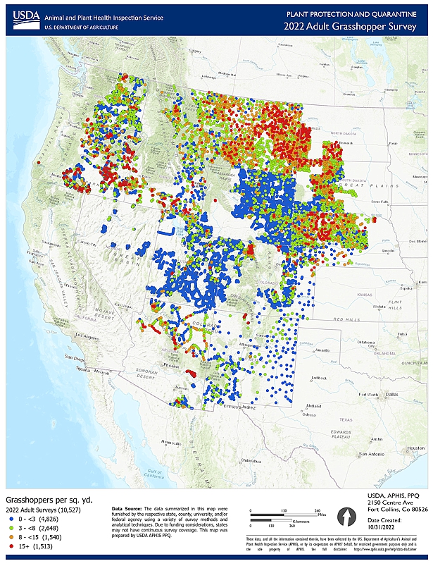 Outbreak Info: 2022 Adult Grasshopper Survey : USDA ARS