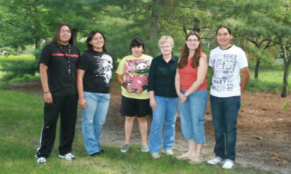 Native American Students with advisors.