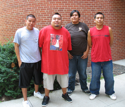 Native American Interns 2007 Group Photo. Shown from left to right: Zach, Nate, Jordon, and Robert.