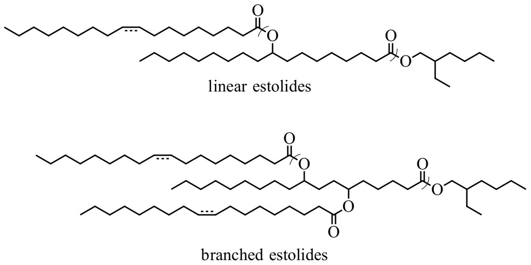 linear (top) and branched (bottom) estolides