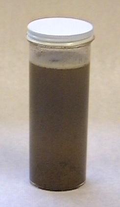 Image of soil sample with water in a jar with lid=