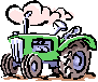 Cartoon, green tractor