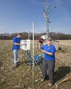 Scientists measure agricultural herbicides, photo by Peggy Greb