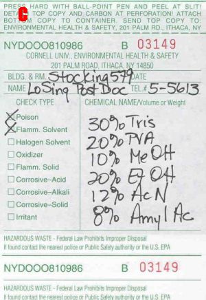 Bad Hazardous Waste Label