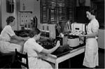 Photo: Three women researchers testing portable ovens, Bureau of Home Economics, 1930s
