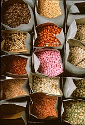 Photo: Bags holding a variety of seeds. Link to photo information