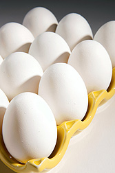 Photo: Eggs in an egg crate. Link to photo information
