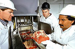 Researchers inject beef with a solution of food-grade calcium chloride. Click here for full photo caption.