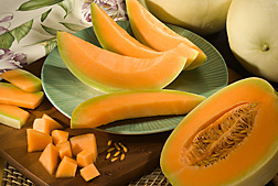 Photo: Orange-fleshed honeydew melon. Link to photo information