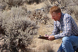 Kirk Davies recording vegetation.