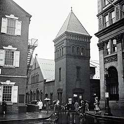 Historical black and white photo of the Lancaster Central Market
