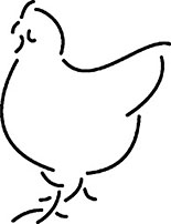 Line drawing of chicken.