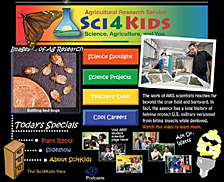 Opening page of Science for Kids site