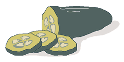 Drawing of sliced pickle
