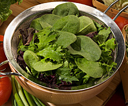 Photo: Strainer full of salad greens. Link to photo information