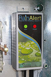 Photo: Instrument that detects rainfall as part of an automated irrigation system.