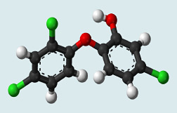 Photo: Molecular structure of triclosan.