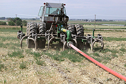 Photo: Manure injector in a field.