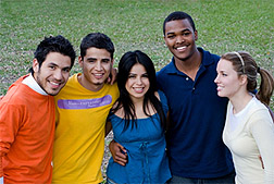 Photo: A group of five young adults.
