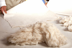 Photo: Virgin cotton and nonwoven sheets of cotton. Link to photo information