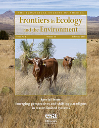 Photo: Cover of February issue of Frontiers in Ecology and the Environment. Link to 300 dpi cover.