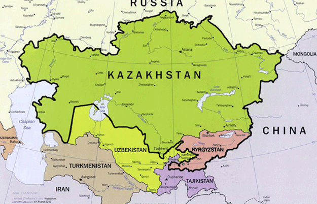 Map Kazakhstan Kyrgyzstan
